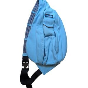 KAVU Blue Crossbody Rope Backpack Canvas Bag Gorpcore Utility Travel Hiking